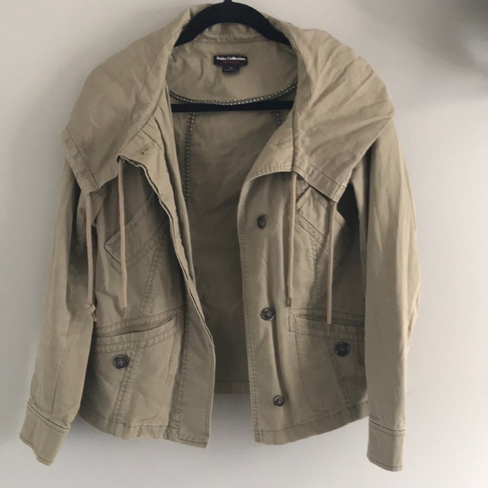 Olive Green Wide Hooded Jacket